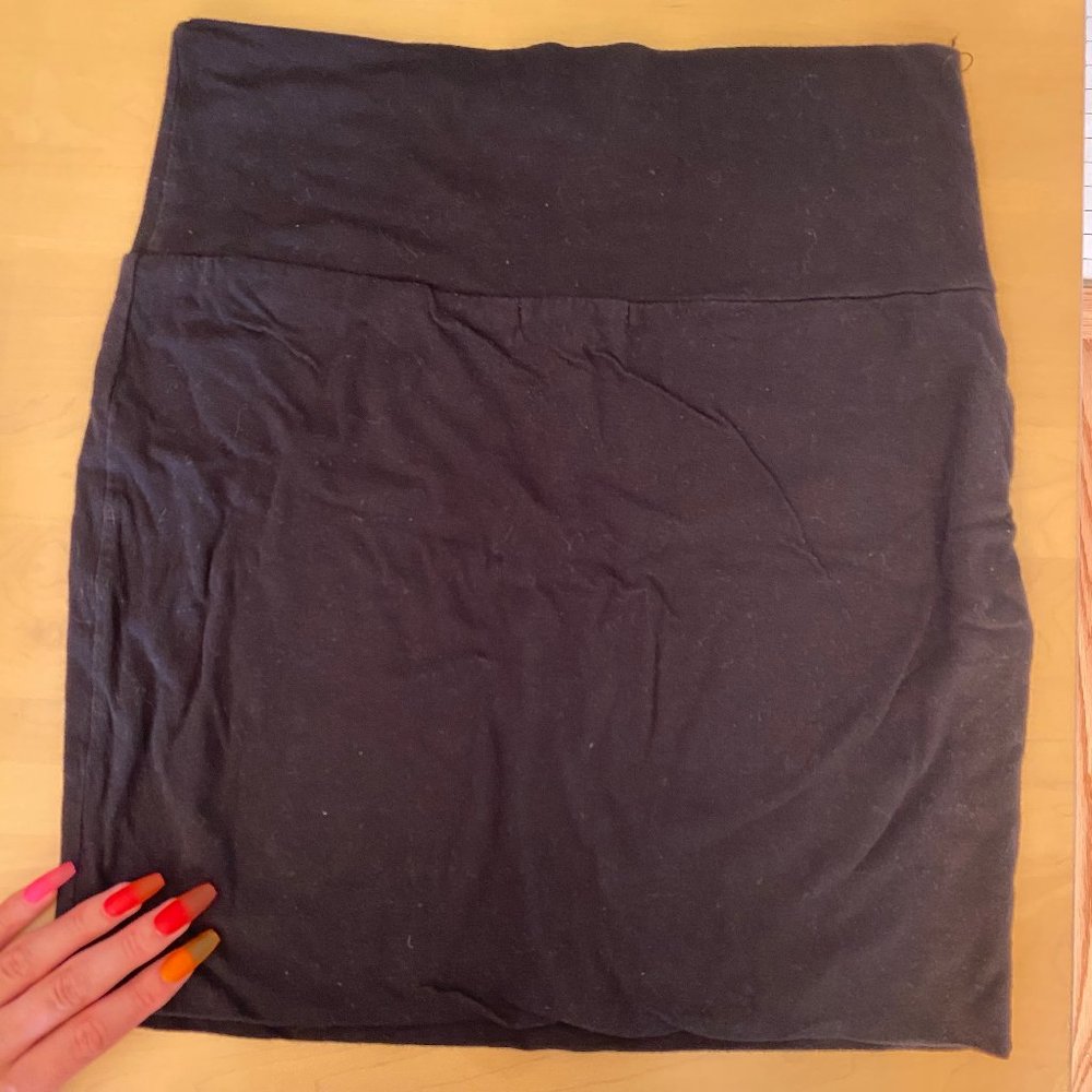 Black Cotton Mini Skirt